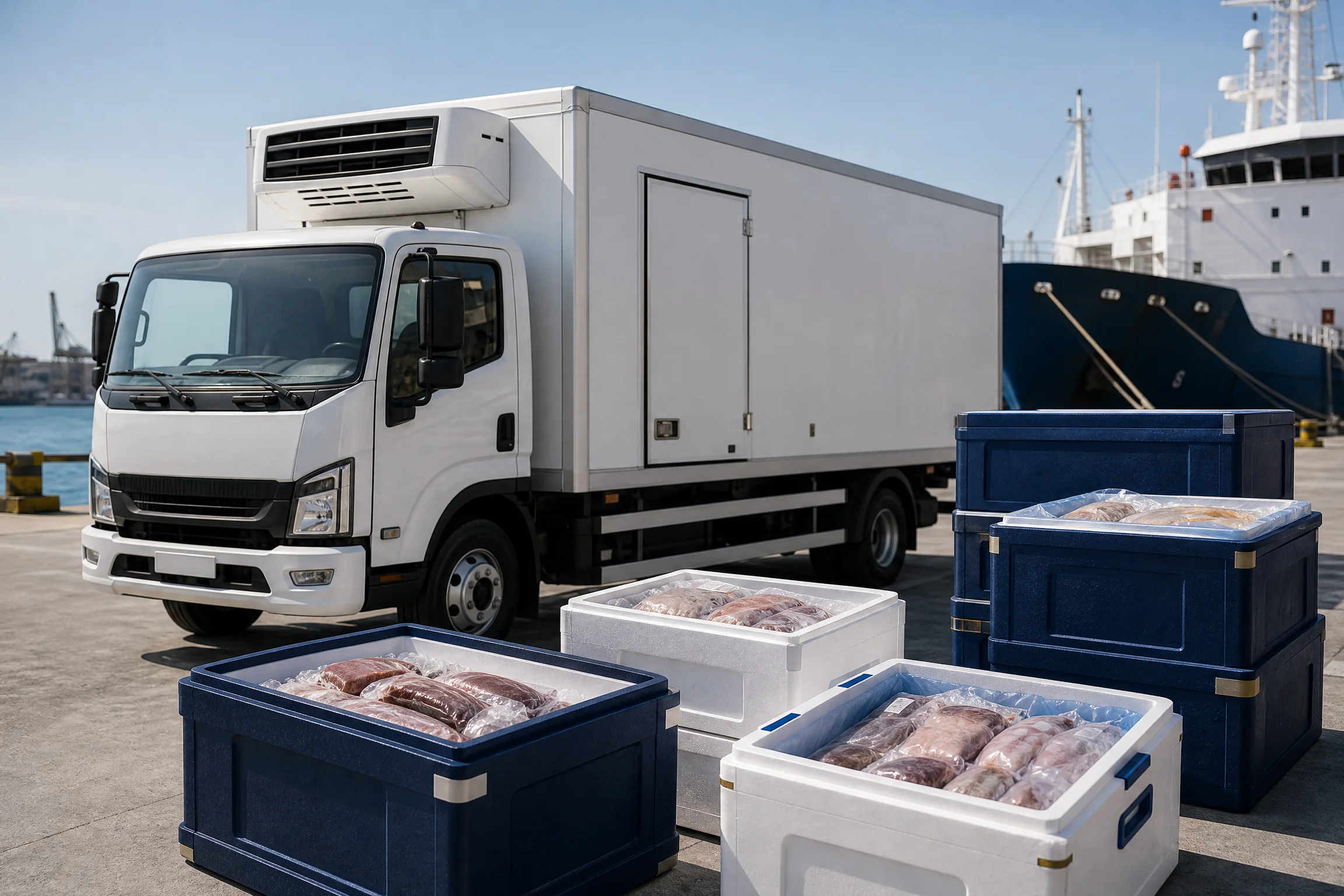 Refrigerated meat delivery for ship provisioning